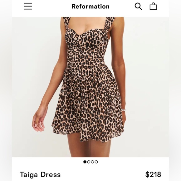 Reformation Taiga Bustier A Line Sleeveless Mini Dress Leo Leopard Cheetah Print - Picture 12 of 13